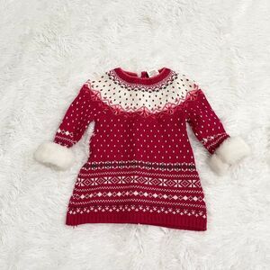 Kids Aspen Snow Flake Sweater in Red and White Size 0-3M